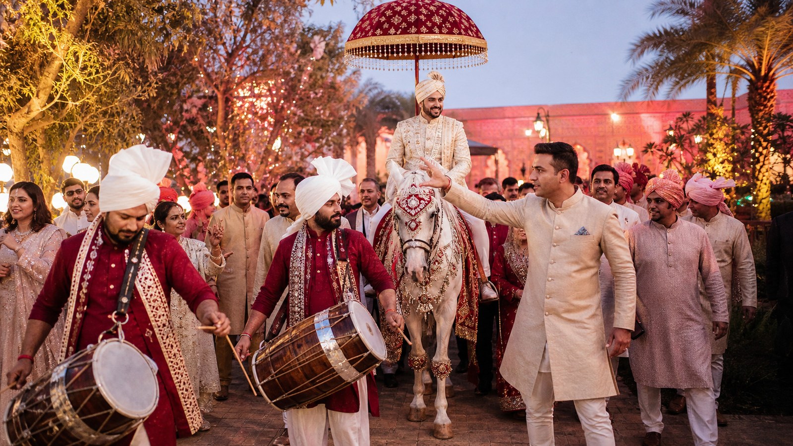 Baraat Management planning concept in Kochi and Kerala’s backwater, coastal and hill wedding destinations