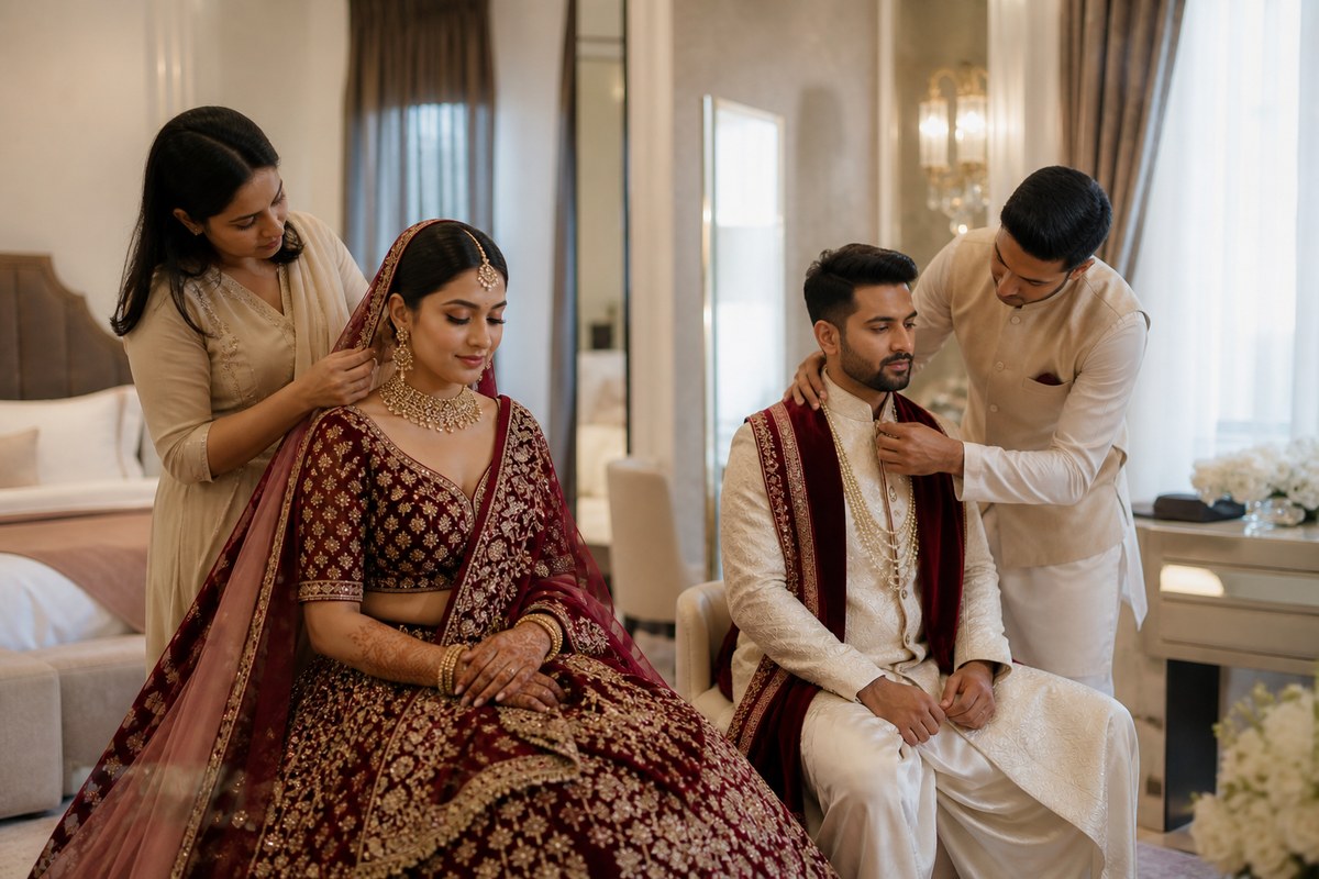 Bride & Groom Services — Bridal and groom styling planning visual — Kochi
