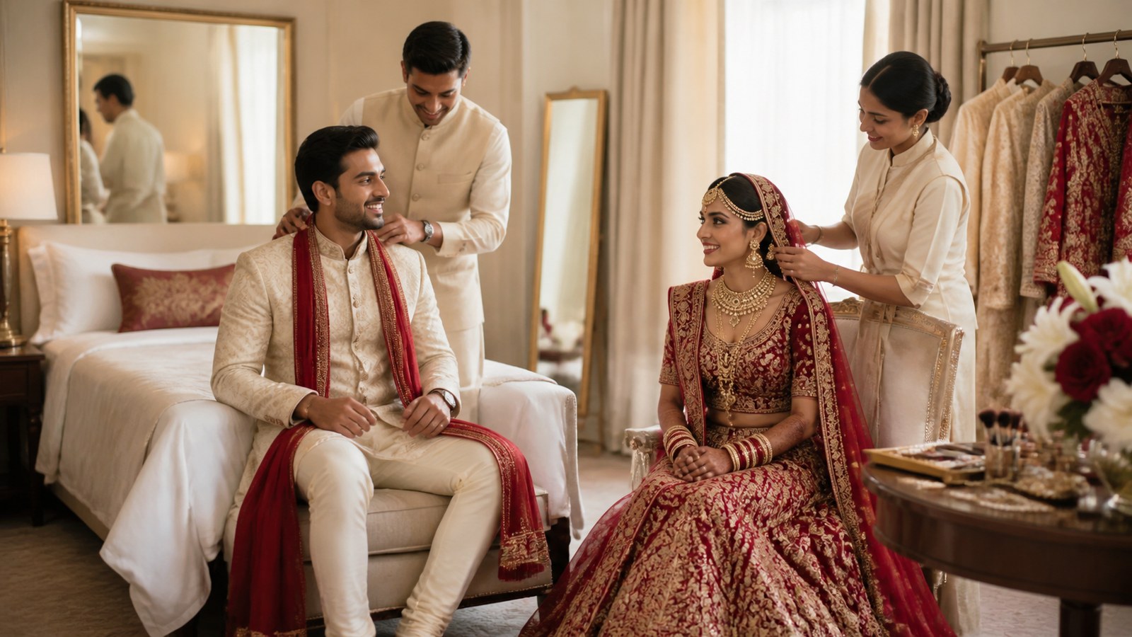 Bride and groom styling preparation in Kochi and Kerala’s backwater, coastal and hill wedding destinations