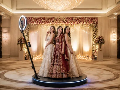 360° Photo Booth wedding service visual — Kochi