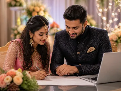 Couple Stage wedding service visual — Kochi