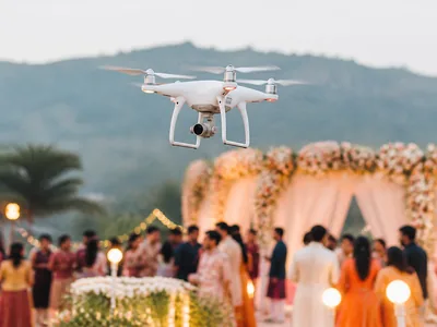 Drone Entry wedding service visual — Kochi