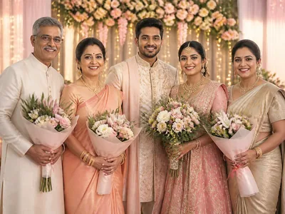 Family Bouquets wedding service visual — Kochi