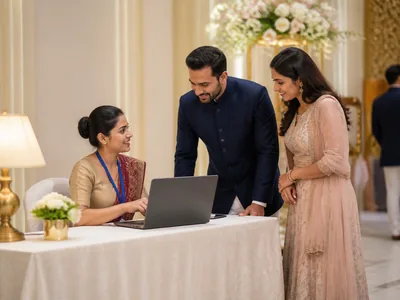 Guest Helpdesk wedding service visual — Kochi