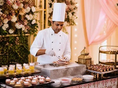 Live Dessert Station wedding service visual — Kochi