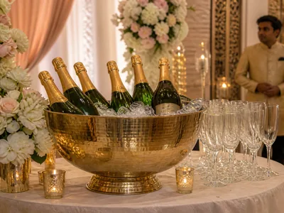 Luxury Champagne Experience wedding service visual — Kochi
