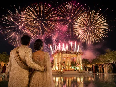 Luxury Fireworks wedding service visual — Kochi