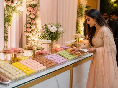 Macaron Counter wedding service visual — Kochi