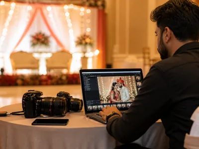 Same-Day Edit wedding service visual — Kochi