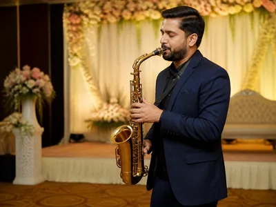 Saxophonist wedding service visual — Kochi