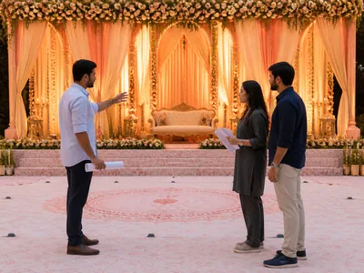 Stage Blocking wedding service visual — Kochi