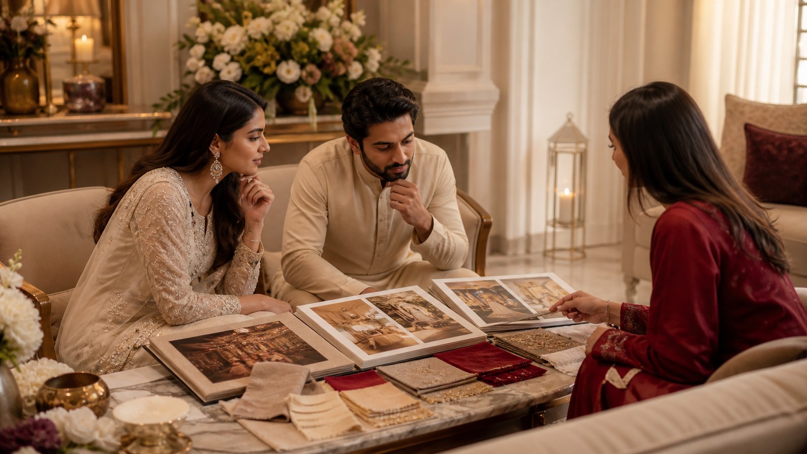 Wedding planning guide and checklist editorial visual in Kochi and Kerala’s backwater, coastal and hill wedding destinations