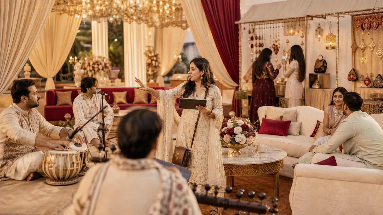 Wedding planning consultation with an elegant Indian wedding planning board in Kochi and Kerala’s backwater, coastal and hill wedding destinations