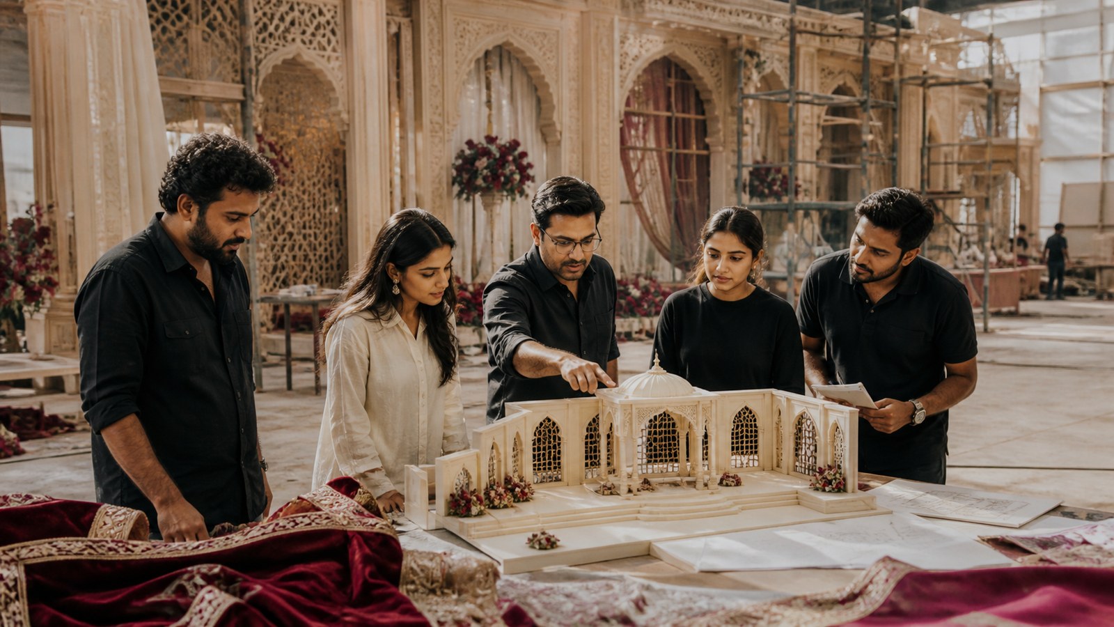 Wedding planning consultation with an elegant Indian wedding planning board in Kochi and Kerala’s backwater, coastal and hill wedding destinations