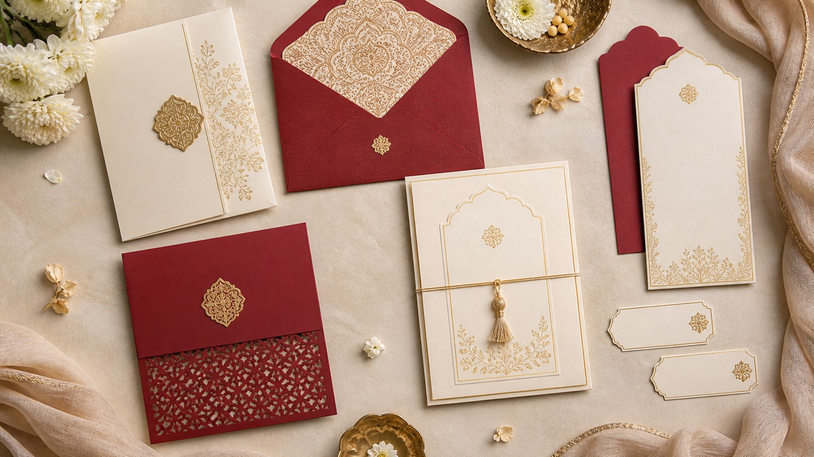 Luxury wedding stationery and invitation suite in Kochi and Kerala’s backwater, coastal and hill wedding destinations