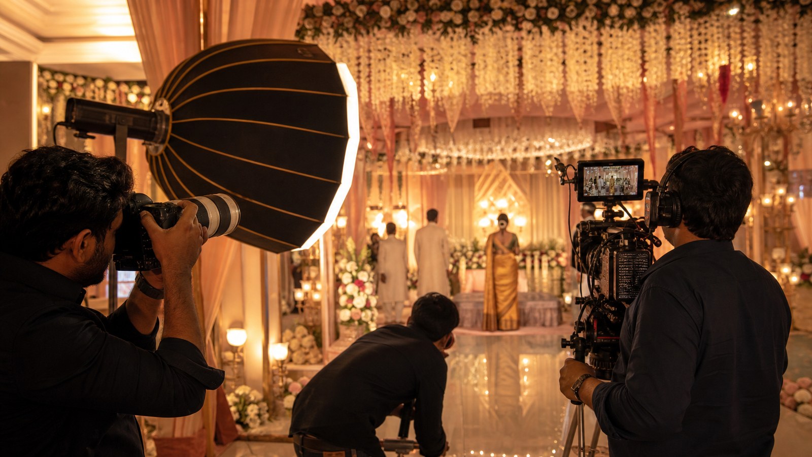 Wedding photography and cinematography team at work in Kochi and Kerala’s backwater, coastal and hill wedding destinations