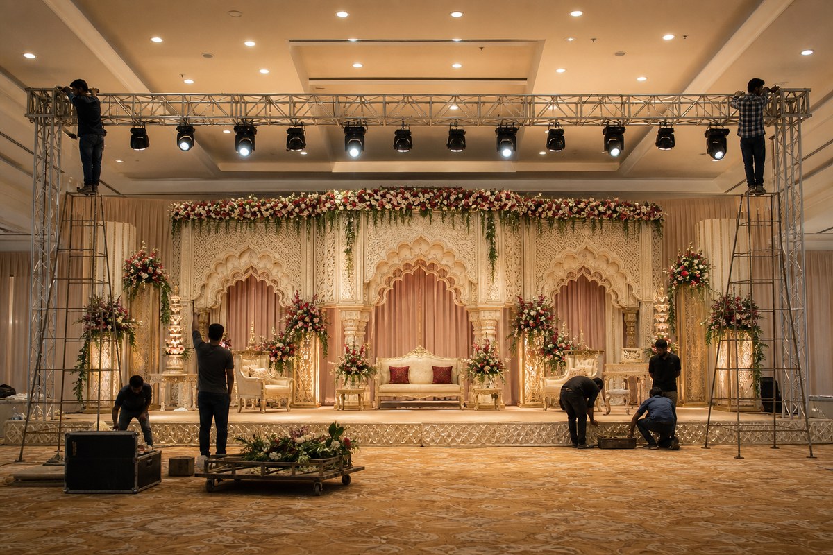 Wedding Production — Stage and set production planning visual — Kochi