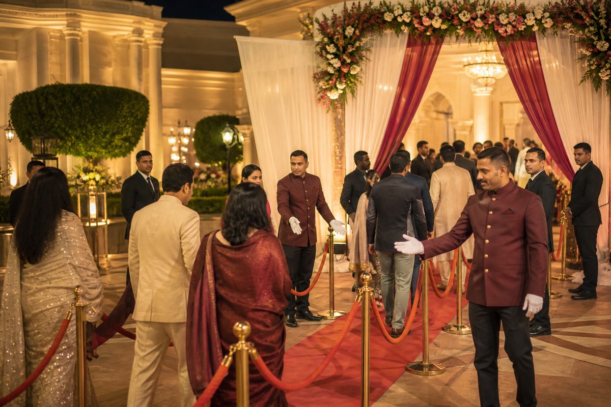 Wedding Security & Safety — crowd and entry management planning visual — Bangalore