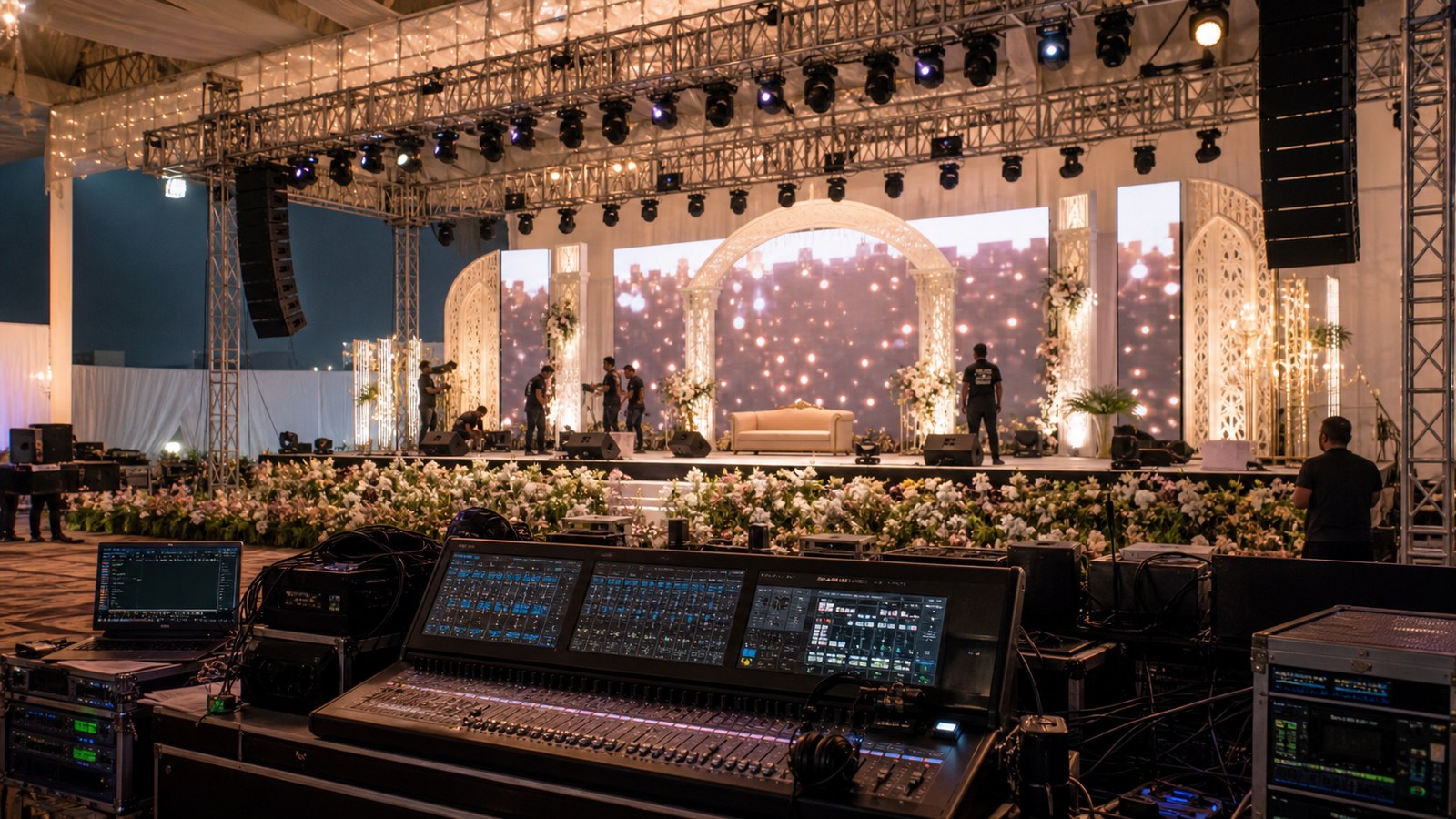 Professional wedding lighting, sound and stage production in Kochi and Kerala’s backwater, coastal and hill wedding destinations